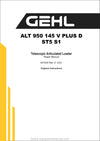 Gehl ALT 950 145 V PLUS D ST5 S1 Telescopic Articulated Loader Repair Manual 647926EN 2021
