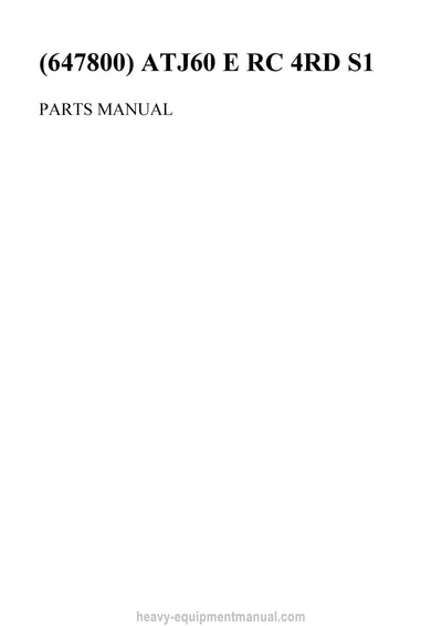 Gehl ATJ60 E RC 4RD S1 Mobile Elevating Platform (647800) Parts Manual PDF Download