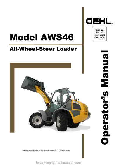 Gehl AWS46 All-Wheel-Steer Loader Operator Manual 918267B PDF Download