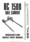 Gehl BC1500 Bale Carrier (902147) Operators Service Parts Manual PDF