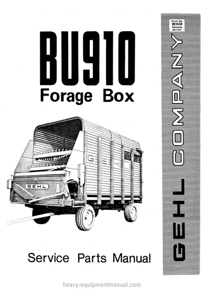 Gehl BU910 Forage Box Service Parts Manual Download PDF