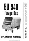 Gehl BU 940 Forage Box Operators Manual 902848B