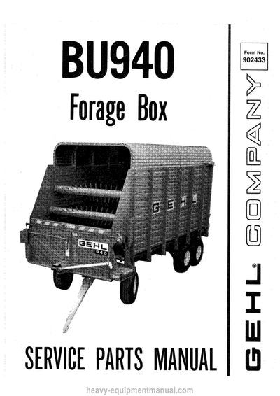 Gehl BU940 Forage Box (902433) Service Parts Manual PDF Download
