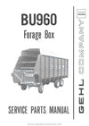 Gehl BU960 Forage Box Service Parts Manual 903069A