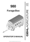 Gehl BU 980 Forage Box Operators Manual 907591A 1998