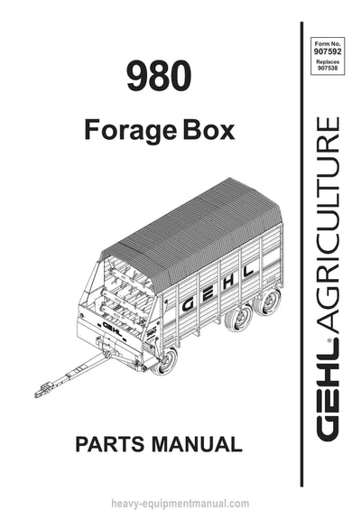 Gehl BU 980 Forage Box Parts Manual Download PDF