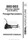 Gehl CB 860 SN 9301 and Up CB 865 SN 9301 and Up Forage Harvester Operators Manual 904967A 1993