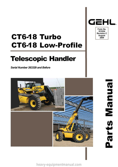 Gehl CT6-18 Telescopic Handler (913224C) Parts Manual Download PDF