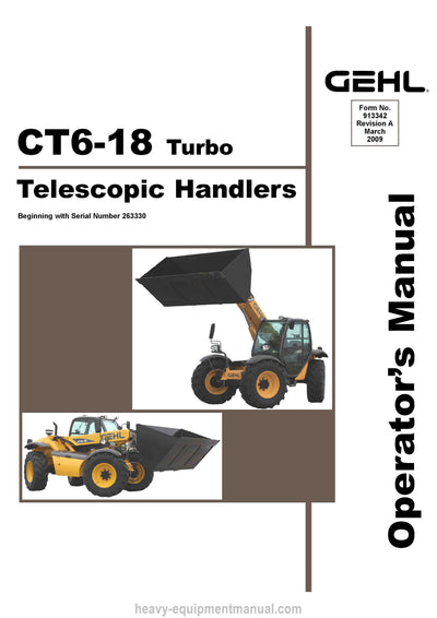 Gehl CT6-18 Turbo Telescopic Handler Operator Manual 913342A PDF Download