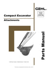 Gehl Compact Excavator Attachment Parts Manual 918180B 2009