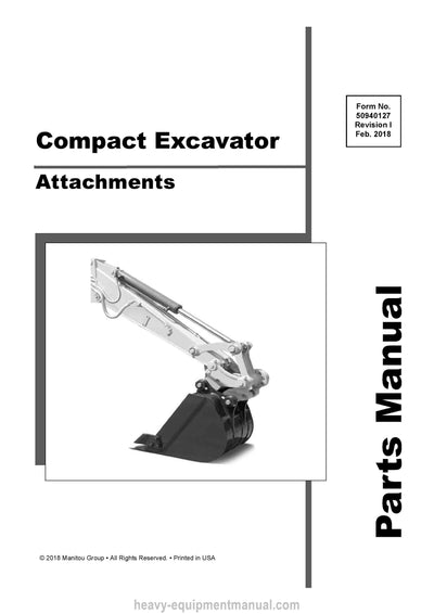 2018 Gehl Excavator Attachments (50940127I) Parts Manual Download PDF