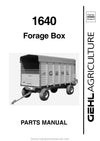 Gehl FX 1640 Forage Box Parts Manual Download PDF