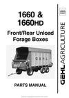 Gehl 1660 1660HD Front Rear Unload Forage Boxes Parts Manual Download PDF