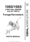 Gehl Forage Harvesters CB 1060 SN 8501 and Up CB 1065 SN 8501 and Up Parts Manual 907521A 1996