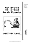 Gehl GE 142 GE 152 GE 192 GE 222 Crawler Excavator Operator Manual 908049A PDF