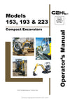 Gehl GE 153 GE193 GE 223 Compact Excavator Operator Manual 909824D PDF