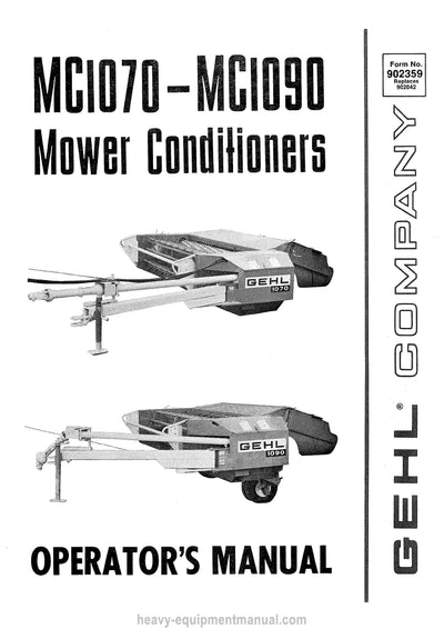Gehl GMC1070 MC1090 Mower Conditioner Operators Manual 902359A