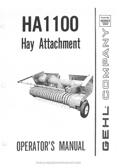 Gehl HA1100 Hay Attachment Operators Manual 903623A