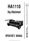 Gehl HA1110 Hay Attachment Operators Manual 903674A 1987