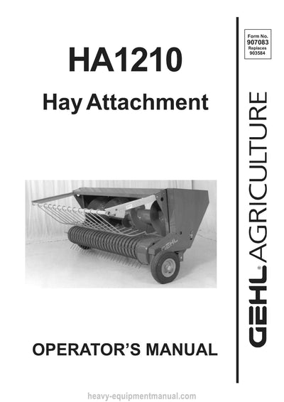 Gehl HA1210 Hay Attachment Operators Manual 907083A 1995