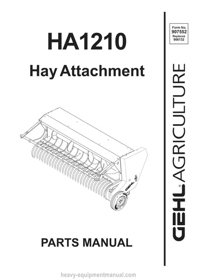 Gehl HA 1210 Hay Attachment Parts Manual Download PDF