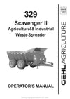 Gehl HD 329 MS 329 Scavenger II Agricultural & Industrial Waste Spreader Operators Manual 904850A 1995