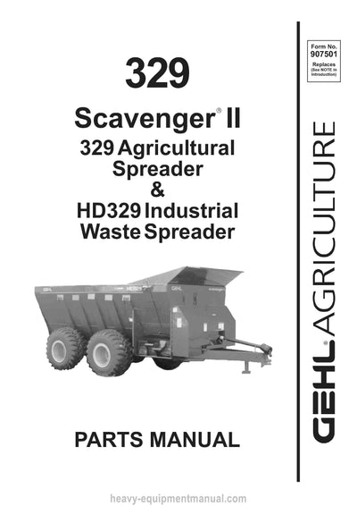 Gehl HD 329 MS 329 V-Tank Spreader Parts Manual Download PDF