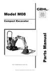 2017 Gehl M08 Compact Excavator (50940409A) PDF Parts Manual SN 00701 & Up 