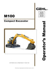 Gehl M100 Compact Excavator Operator Manual 50940495C PDF Download