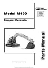 2017 Gehl M100 Compact Excavator (50940496A) Parts Manual Download PDF