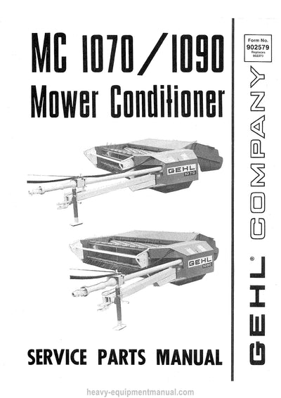 Gehl MC 1070 MC 1090 Mower Conditioner Parts Manual Download PDF