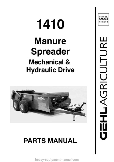 Gehl 1410 Manure Spreader Parts Manual Download PDF