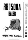 Gehl RB 1500A Baler Operators Manual 902231A