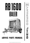 Gehl RB 1600 Baler (902379A) Service Parts Manual Download PDF
