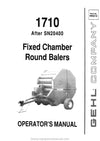 Gehl RB 1710 Round Baler (906016A) Operator Manual PDF SN 20401 and Up