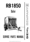 Gehl RB 1850 Baler Service Parts Manual Download PDF