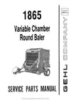 Gehl RB 1865 Variable Chamber Round Baler Parts Manual Download PDF