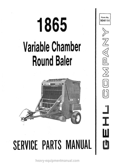 Gehl RB 1865 Variable Chamber Round Baler Parts Manual Download PDF