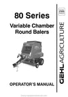 Gehl RB2480 RB258 RB2680 RB2780 RB2880 Round Baler Operators Manual 918095B 2005
