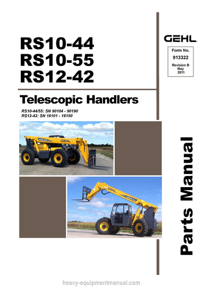 Gehl RS10-44 RS10-55 RS12-42 Telescopic Handler (913322B) Parts Manual PDF