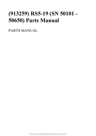 Gehl RS5-19 SN 50101 - 50650 Parts Manual 913259 2014