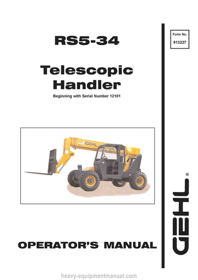 Gehl RS5-34 Telescopic Handler Operator Manual 913227A PDF Download
