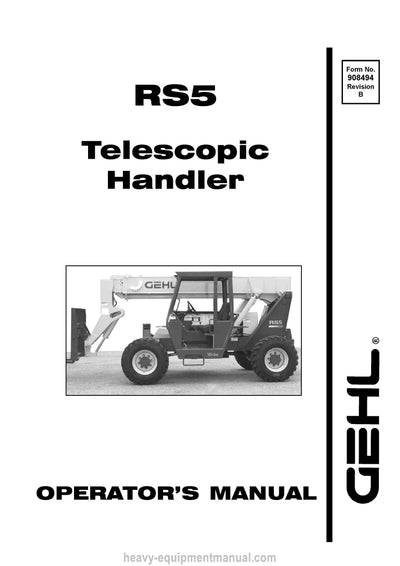 Gehl RS5 Telescopic Handler Operator Manual 908494B PDF Download