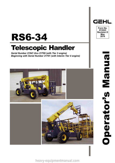 Gehl RS6-34 Telescopic Handler Operator Manual 913323D PDF Download