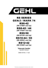 Gehl RS6-42 RS8-42 RS8-44 RS9-50 RS10-4455 RS12-42 GEN3 Series Telescopic Handler Operator Manual 50960138F