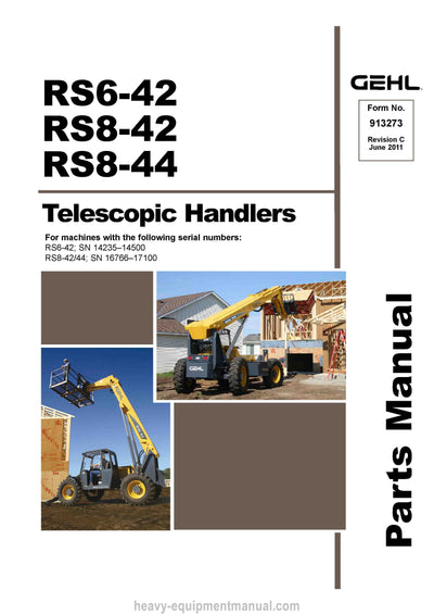 Gehl RS6-42 RS8-42 RS8-44 Telescopic Handler (913273C) Parts Manual PDF