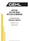 Gehl RT135 Compact Track Loader Operator Manual 50950466G PDF Download