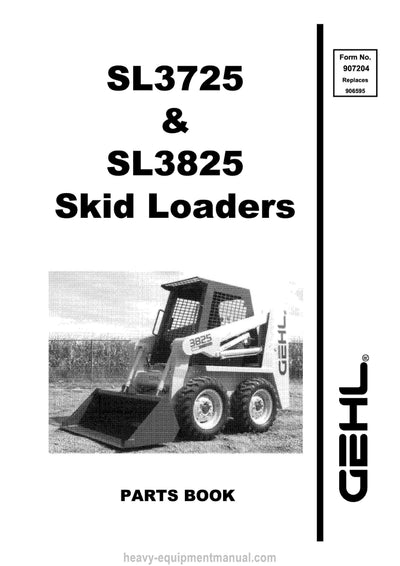 Gehl SL3725 SL3825 Skid-Steer Loader (907204E) Parts Manual Download PDF