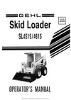 Gehl SL4515 SL4615 Skid-Steer Loader Operator Manual 903885A PDF