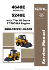 Gehl SL4640E SL5240E Skid Steer Loader Service Manual 917295 2008